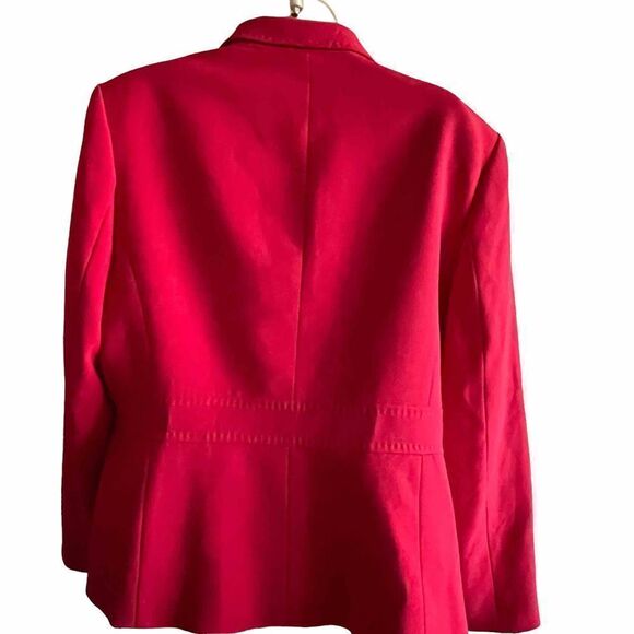Anne Klein ~ beautiful red blazer ~ attached belt ~ size 14 - Picture 7 of 13